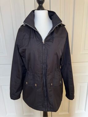 Izod Black Lightweight Zip-Front Utility Jacket